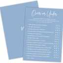Bridal Shower Game Cards - Guess Over Or Under Game - 30 Pcs Blue Theme Wedding Party Games Game Cards, Engagement Party Game, Modern Bridal Shower Party Favor & Decorations - B07
