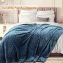 TOONOW Fleece Blanket Super Soft Plush Throw Blanket 50" x 60" Cozy Fuzzy Bed Blankets Geometric Pattern Comfy Microfiber Flannel Blankets for Couch, Bed, Sofa, Navy Blue