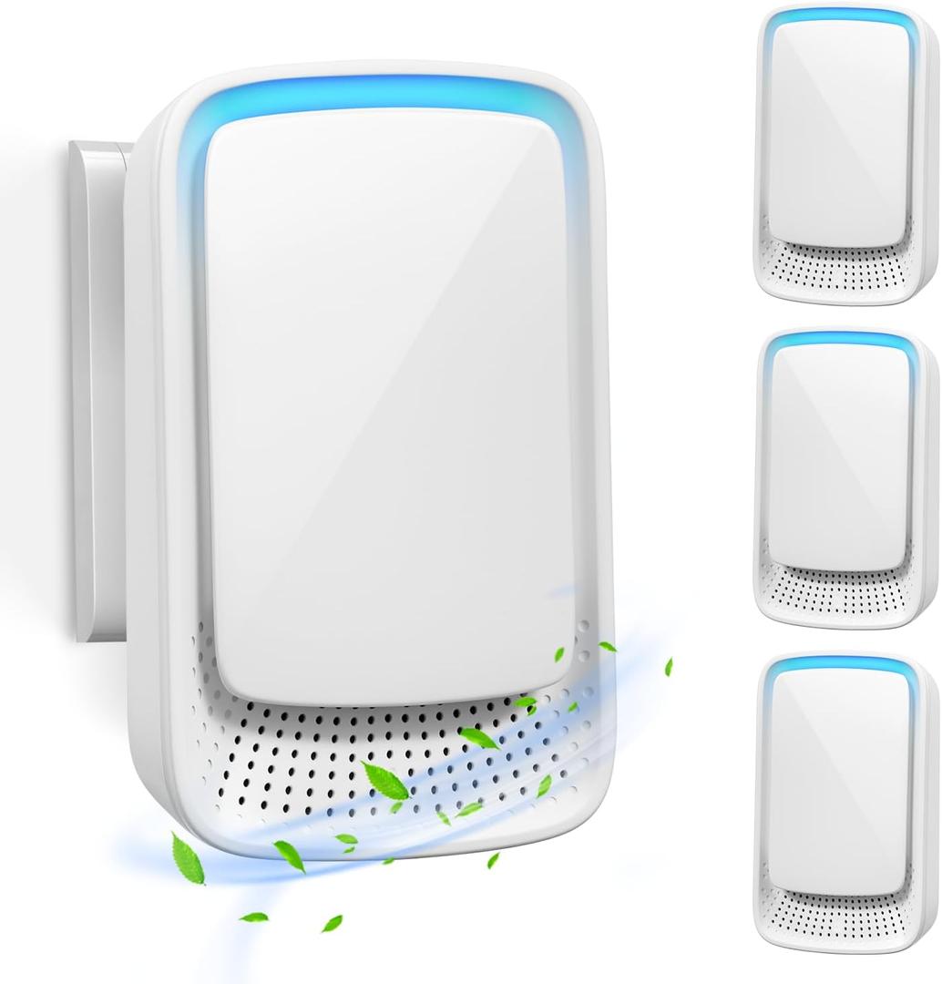 4Pack Air Ionizers for Home,Ionic Air Purifier Plug In - Quiet Operation - Negative Ion Generator for Odors Smoke Dust,Air Freshener Portable for Office, Bedroom, Bathroom