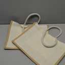 2 Pack Large Jute Tote Bags with Handles 15.8"x11.9"x5.9", Reusable Burlap Gift Bags for Shopping, Beach, Weddings & Return Gift Bag