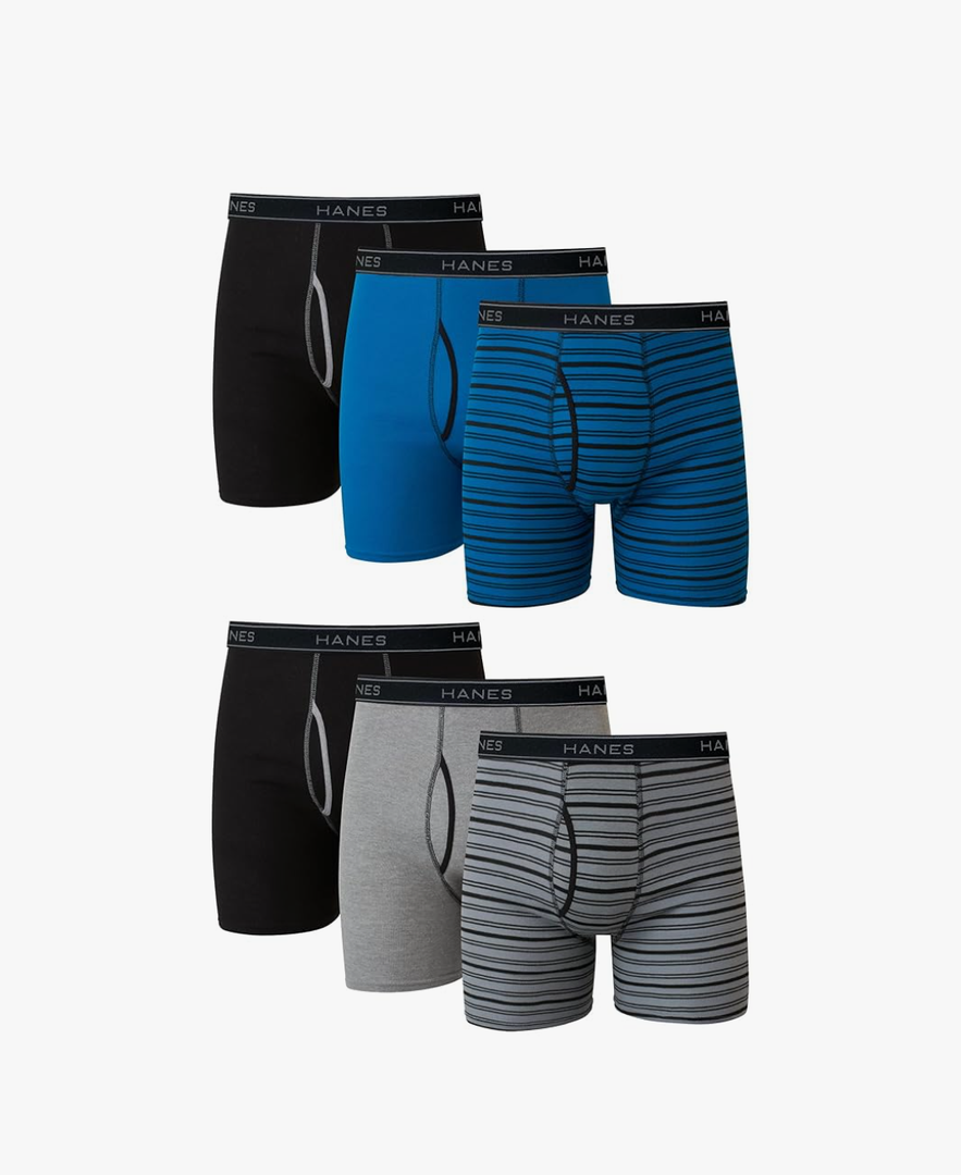 Hanes Men's Boxer Briefs, Cool Dri Moisture-Wicking Underwear, Cotton No-Ride-up for Men, Multi-Packs, XL