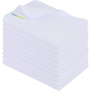 SINLAND Sublimation Blank Towels Kitchen Towel Fast Drying Tea Towel Polyester Dish Towels for Drying Dishes 16 Inch X 24 Inch 10 Pack White