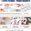 Glizma DIY Fridge Magnet Making Kit, 7Pcs Unicorn Plaster Painting Kit for Adults & Teens, Make Your Own Fun Magnetic Arts & Crafts Gift Set