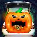 4.3ft Halloween Trunk or Treat Car Decoration Inflatable with Built-in LED Blow up Halloween Inflatable Witch Cat Pumpkin Outdoor Decor for SUV Yard Holiday Party Decor(Pumpkin)