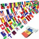 226 Countries International World String Flags Banner Set Small Mini All Countries National Bunting Flags Decorations for Classroom,Olympic,Bar,Sports Clubs,School Festivals Celebrations