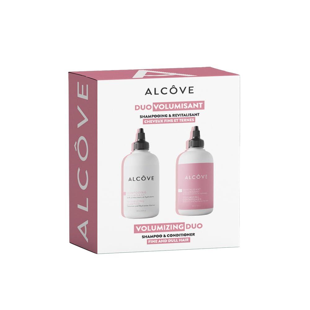 Alcôve  Volumizing Shampoo & Conditioner Duo  Fine and Thin Hair  SulfateFree  Lightweight Volume  Evening Primrose Oil  Mango Extract  Argan Oil  AntiFrizz  ColorSafe  10 ounces
