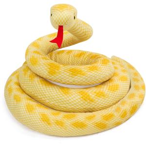 Snake Plush 107inch/273cm Stuffed Snake Animal Large Snake Toys Christmas Birthday Gifts for Boys Girls Kids Giant Stuffed Animals Snake Lifelike Plush Snake Fake Snake Yellow