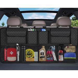 Car Trunk Organizer and Storage, Large Capacity Backseat Hanging Storage Accessories, Backseat Car Organizer for SUV/MPV/Truck (Black)