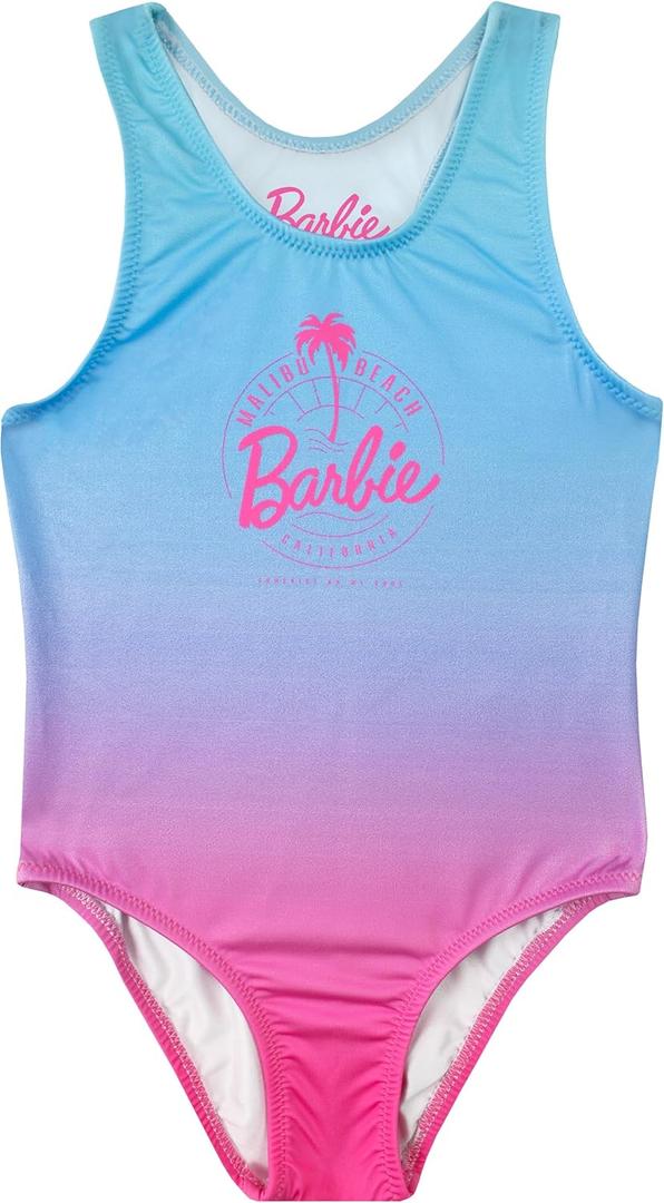 Barbie Swimming Costume | Girls Swimsuit One Piece | Ages 3 to 13 Years | Official Merchandise (5-6, Multicolor)