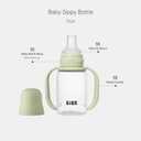 BIBS Sippy Bottle 150 ml Leak-Proof Toddler Cup with Easy-Grab Handles & Soft Silicone Spout BPA-Free Baby Training Cup - Sage