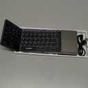 Samsers Foldable Bluetooth Keyboard with Touchpad, Portable Wireless Keyboard with Stand Holder, Rechargeable Full Size Ultra Slim Pocket Folding Keyboards for Android Windows IOS Tablet & Laptop-Gray (BT x1, Grey)