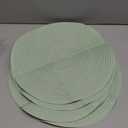 Floroom 15 Inch Round Braided Placemats Set of 4, Washable Heat Resistant Cotton Polyester Circle Place Mats for Kitchen Dining Table - Sage Green