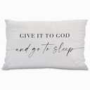 Knibeo Give It to God and Go to Sleep,Decorative Pillows Cover for Bed,Throw Pillows Cover for Bed,16x24 Inch Silk Pillow Case,Decorative Bed Pillows Cover for Bedroom Room（Cream-Coloured 16" x 24"）, Set of 2