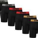 PSD Underwear Mens Boxer Briefs - Solid Basics, Standard Length Pack & Singles, Soft & Breathable Boxer Briefs for Men (Large, Chrome)