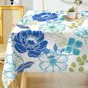 Hexagram Floral Tablecloth 60x120 Inch Summer Rectangle Table Cloth Farmhouse Season for Home Picnic Kitchen Dining Party Decorations