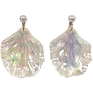 Ocean Earrings for Women - Color Change Big Seashell Pearls Sea Pearl Earrings - Seashell Dangle Summer Beach Jewelry