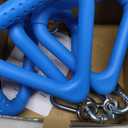 Dolibest 4Pcs Trapeze Swing Bar Rings with Carabiners, Swingset Accessories Outdoor for Ninja Swing Set Accessories Monkey Ring, Obstacle Ring Swing Toys Set for Kids (Blue)