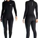 Skyone Wetsuits for Men Women, 3MM Neoprene Wetsuit Full Body Wet Suit in Cold Water, Scuba Diving Suit Long Sleeves Front Zip Warm Swimsuit for Swimming Surfing Snorkeling (Small)