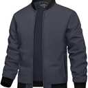 TACVASEN Men's Lightweight Jacket Spring Bomber Fall Windbreaker Casual Stylish Coats with Pockets M