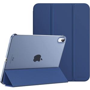 MoKo Case for iPad (A16) 11th Generation 11 Inch 2025, iPad 10th Generation 10.9 inch 2022, Slim Stand Protective Cover with Hard PC Translucent Back Shell Cover, Support Touch ID, Navy Blue
