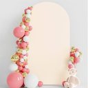 Wokceer 7.2FT Wedding Arch Backdrop Cover Spandex Fitted Ivory Arch Covers Round Top Chiara Arches Backdrop Cover for Birthday Party Ceremony Banquet Decoration in Beige