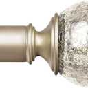 KAMANINA Curtain Rods for Windows 32 to 144 Inches (2.6-12ft), Adjustable Champagne Gold Curtain Rod 66 to 144 Inches, 7/8 Inch Decorative Rod with Crackle Glass Finials