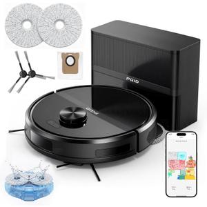 Self-Emptying Robot Vacuum Cleaner, Robot Vacuum and Mop, FlexiArm Edge Mopping, 5000Pa Suction, Dual Zero-Tangle System, Smart Obstacle Avoidance (F77PRO)