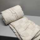 Bedsure Twin/Twin XL Size Comforter Set Beige, Boho Tufted Bed Set, Checkered Farmhouse Shabby Chic Bedding, 2 Pieces, 1 Plaid Geometric Comforter and 1 Pillow Sham