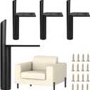 APACALI 4 Inch Metal Furniture Leg Black 4PCS Replacement Couch Legs Cabinet Feet Modern Furniture Legs DIY Sofa Feet with Screws for Cupboard Table