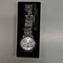 OLEVS Watches Men Stainless Steel Chronograph Watch Luxury Big Face Man Dress Watches Waterproof Roman Numeral Analog Quartz Men Wrist Watch Diamond Relojes para Hombre(Silver/Black/Gold/Red/Blue)