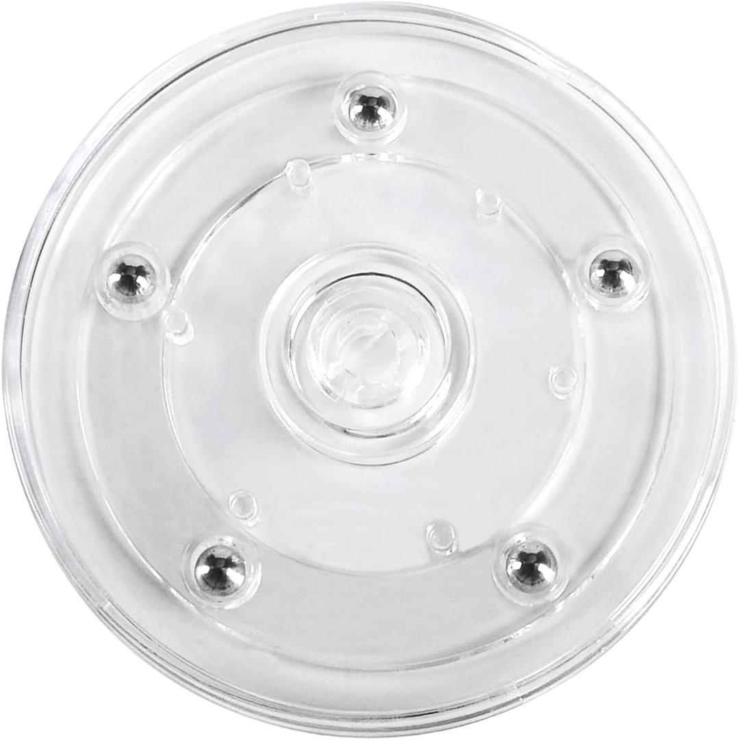 RUIAN 4Pcs Lazy Susan Turntable 4-Inch Acrylic Turntable Heavy Duty Organizer Bearings Hardware for Kitchen Spice Rack Table Cake (Clear)