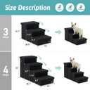 Dog Stairs with Storage, 4-Step Wider Sturdy Dog Steps for Small/Medium/Large Dogs and Older Cats, Folding Doggie Ramp for Bed/Couch/Car Hold Up to 180 lbs (22" H, Black)