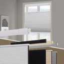 Persilux No Tools No Drill Blackout Cellular Shades for Windows Cordless Top Down Bottom Up Honeycomb Blinds, Easy to Install Cellular Blinds for Indoor Windows, White, 22" W x 64" H