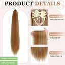 Ponytail Extension Claw 18" 20" Long Curly Wavy Straight Clip in Natural Looking Synthetic Hair Extension Ponytail Hairpiece for Women Ash Blonde mix Ginger Brown