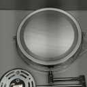 OVENTE Wall Mounted Lighted Makeup Mirror, 9" Double Sided 1X/7X Magnifying Vanity Mirror for Bathroom with LED Lights, Cordless, 360 Rotation and 13" Extendable Arm, Polished Chrome MFW85CH1X7X