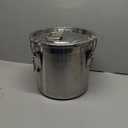 DYNAMI 304 Stainless Steel Airtight Canister for Kitchen, 3.2Gal/405oz Flour Container with Lid and Locking Clamp,10-21Lbs Metal Bucket Food Storage Container for Rice, Flour, Grain, Coffee Bean (12L)