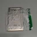 Metal Wall Plate for Electrical Outlets, Decorative Brushed Nickel Switch Plates Outlet Cover, Light Switch Cover Plate, 4-Gang Wall Plates (Quad Toggle, 1 Pack)