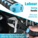 DURATECH 10-Inch Adjustable Wrench, Wide Jaw Opening Plumbing Wrench, CR-V Steel, SAE and Metric Scale Marked, Ergonomic Grip (Black & Blue)