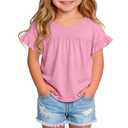 Hyggeweir Toddler Girls' Cotton Shirts for School Uniform, Pink, 3T (Pink)