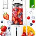 Portable Smoothie blender ROSEVIEW Glass bottle USB rechargeable mini Handheld Ice Shakes Cup 2 blend juicer Cordless Personal smoothies maker Fruit blast mixer