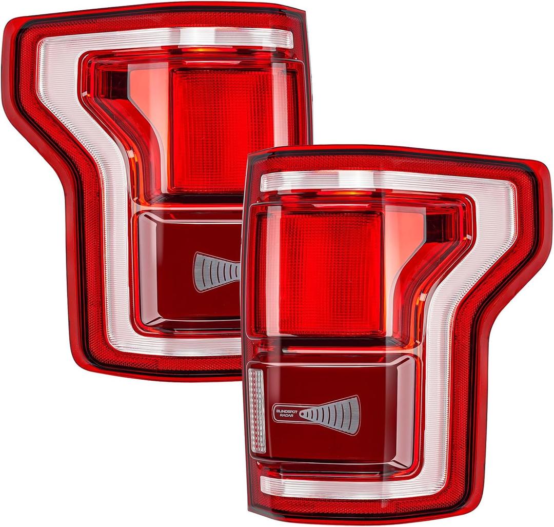 LED Tail Light with Blind Spot Compatible with 2015 2016 2017 Ford F150 Taillight, Left & Right Rear Tail Lamp, HL3Z13404D HL3Z13405D (Left+Right)