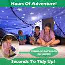 Molcey Blanket Fort Building Kit for Kids 4-8 8-12+ - Make a Portable Playhouse, Play Tent. Build a Fort Making Kit/Builder Blankets - Ultimate Indoor/Outdoor Play for Girls/Boys Toys Age 3-12 (Blue)