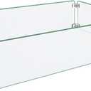 Fire Pit Wind Guard, 35.5"x11.5"x6" Square Fire Pit Glass Wind Guard Made of Clear Tempered Glass, Set with Assembly Instructions, Free Screwdriver, Easy to Install