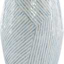 Linon Ivory and Blue Capiz Drum Tylin Accent Table
