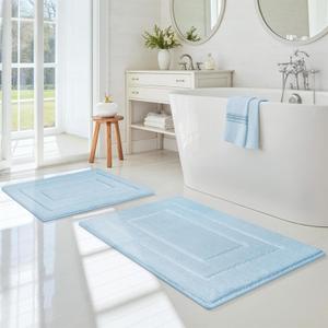 GRANNY SAYS Bathroom Rugs Sets 2 Piece,Soft Bath Mats for Bathroom, Bath Rugs Non Slip Washable, Absorbent Bath Rug for Tub,Shower and Toilet, Bath Mat Set (Ivory, 20" x 32" + 16" x 24")