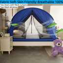 Privacy Sleep Bed Tent for Adults Kids, Foldable Blackout 90% Canopy Tents with Breathable Mesh Windows, Queen