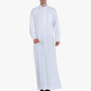Men's Muslim Clothes Durable Kaftan Robe Dubai Long Gown Ethnic Clothes,1pc Soft Robe White 
160