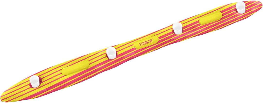 FUNBOY Inflatable Shot Board Ski, 4 Shot Capacity 6-feet Long, 4 Shot Cups Included, Retro 80s Summer Design