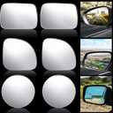 Frienda 6 Pieces Blind Spot Mirror, High Definition Glass Convex Lens Frameless 360 Wide Angle Side View Mirror for Car(Fan, Round, Rectangle Shape)