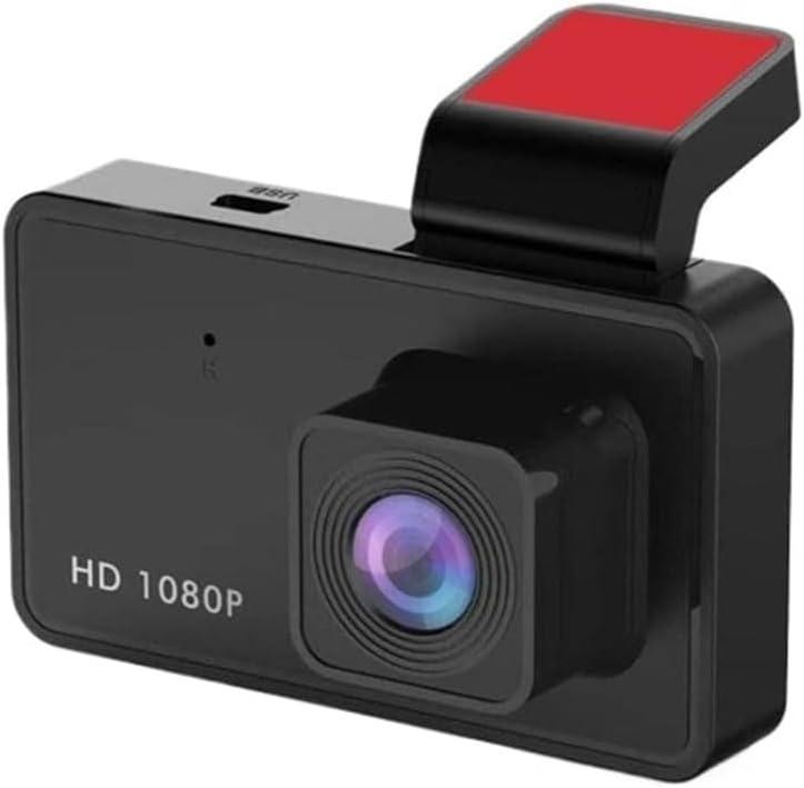 3-Inch 1080P HD Dash Cam for Cars, Wide-Angle Driving Recorder with Night Vision, Loop Recording (Black & Red)
